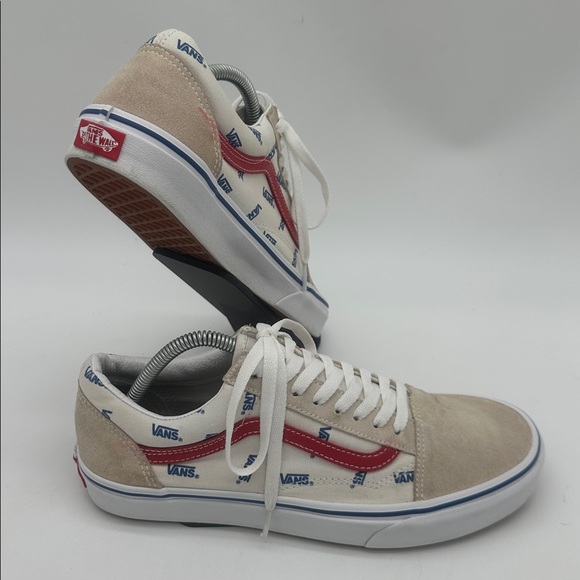 Vans Unisex Old Skool Cream White Low Top Sneakers Men Size 9.5 Womens Size 11.0 - Picture 5 of 14